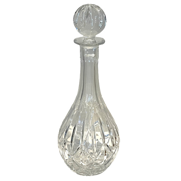 BLOCK Lead CRYSTAL DECANTER & STOPPER 13” Tall Clear Glass Wine Liquor Bottle - Picture 7 of 9